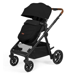 Ickle Bubba VIRGO Double Pram Pushchair Bundle Growing Family - Black - showing the single pushchair forward-facing