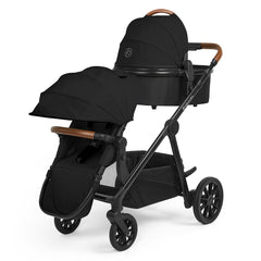 Ickle Bubba LIBRA Growing Family 11 Piece Bundle - Black - shown with forward-facing seat and carrycot