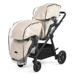 Ickle Bubba LIBRA Growing Family 11 Piece Bundle - Stone - showing the seat units with rain covers