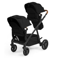 Ickle Bubba LIBRA Twin Pram/Pushchair Bundle - 12 Piece - Black, shown with two seat units in parent-facing  mode