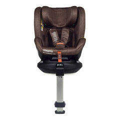 Cosatto All in All Ultra 360 Rotate i-Size Car Seat - Foxford Hall front view, showing the seat in forward-facing mode with its 5-point safety harness, chest pads and support leg