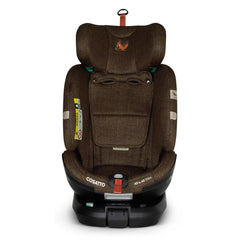 Cosatto All in All Ultra 360 Rotate i-Size Car Seat - Foxford Hall front view, shown here as the forward-facing booster seat without its 5-point safety harness