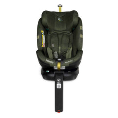 Cosatto All in All Ultra 360 Rotate i-Size Car Seat - Bureau front view, showing the seat in forward-facing mode with its 5-point safety harness, headrest and support leg