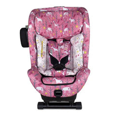 Cosatto Axkid Minikid 4 Car Seat - Unicorn Garden  - front view, shown with its removable insert