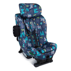 Cosatto Axkid Minikid 4 Car Seat - Dragon Kingdom - shown with its headrest fully extended