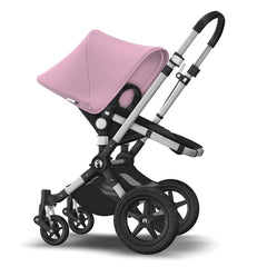 Bugaboo Cameleon 3 Plus Aluminium/Black 2-in-1 Pram/Pushchair - Soft Pink - showing the parent-facing pushchair