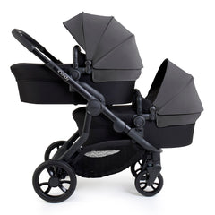 iCandy Orange 4 Twin Bundle - Fossil - shown as the pram with two parent-facing carrycots