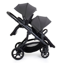 iCandy Orange 4 Twin Bundle - Fossil - shown as the pushchair with two seat units, one parent-facing and one forward-facing