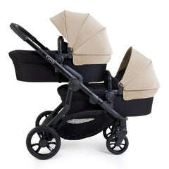 iCandy Orange 4 Twin Bundle - Latte - shown as the pram with two parent-facing carrycots