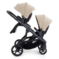 iCandy Orange 4 Twin Bundle - Latte - shown as the pushchair with two parent-facing seat units