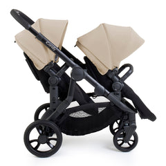 iCandy Orange 4 Twin Bundle - Latte - shown as the pushchair with two forward-facing seat units