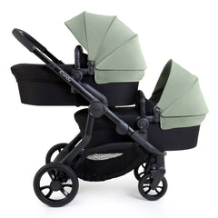 iCandy Orange 4 Twin Bundle - Pistachio - shown as the pram with two parent-facing carrycots