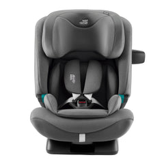 Britax Advansafix PRO i-Size Car Seat - Style Mineral Grey - front view with 5-point harness