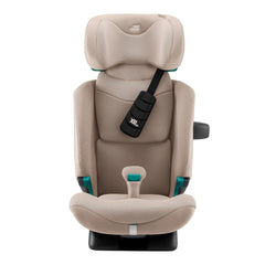 Britax Advansafix PRO i-Size Car Seat - Style Teak - front view with headrest fully raised