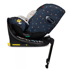 Cosatto All in All Extra i-Size 360 Car Seat - Doodle Days - side view, rear-facing and reclined