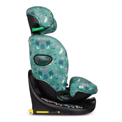 Cosatto All in All Extra i-Size 360 Car Seat - Masquerade - side view, forward-facing with headrest fully raised