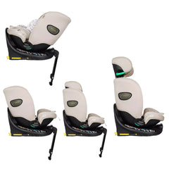 Cosatto All in All Extra i-Size 360 Car Seat - Whisper - side view, rear-facing and forward-facing