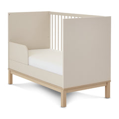 Obaby Astrid MINI Cot Bed (120x60cm) - Satin - shown as the junior bed with its safety rail