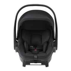 Britax Baby-Safe Core i-Size Car Seat - Space Black - front view with carrying handle raised