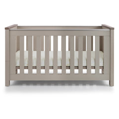 Babystyle Bordeaux Nursery Furniture - Oatmeal - Cot bed, mattress base at middle level