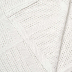 Clair de Lune Cellular Pram Blanket - White - showing the blanket laid flat