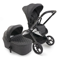 iCandy Core - Dark Grey - showing the carrycot and parent-facing pushchair