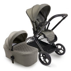 iCandy Core - Light Moss - showing the carrycot and parent-facing pushchair