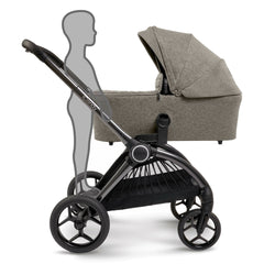 iCandy Core - Light Moss - showing the pram and its integrated ride-on board