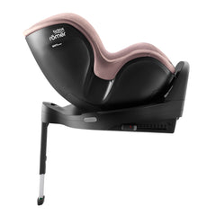 Britax Dualfix Pro M i-Size 360 Rotating Car Seat - Style Dusty Rose - side view, rear-facing and reclined