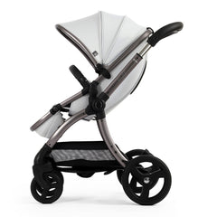 egg3 Pushchair - Houndstooth Silver - side view, forward-facing