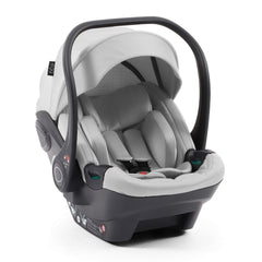 egg3 Shell i-Size Car Seat - Houndstooth Silver - shown with removable newborn insert