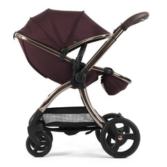 egg3 Pushchair - Mulberry - side view, parent-facing