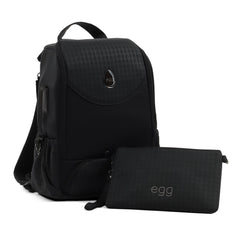 egg3 Backpack Changing Bag with Pouch - Houndstooth Black SE