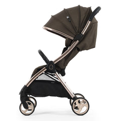 eggZ Stroller - Chocolate Velvet - side view with hood extended