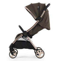 eggZ Stroller - Chocolate Velvet - side view with seat reclined