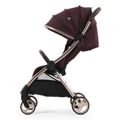 eggZ Stroller - Mulberry - side view with hood fully extended