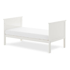 Obaby Evie MINI Cot Bed - White - shown converted into the mini toddler bed