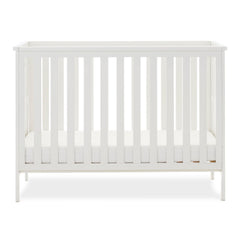 Obaby Evie MINI Cot Bed - 120x60cm White - showing the cot with mattress base at lowest level