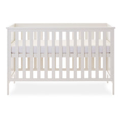 Obaby Evie Cot Bed - White - shown as the cot with mattress base at its highest level