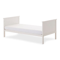 Obaby Evie Cot Bed - White - shown converted into the toddler bed