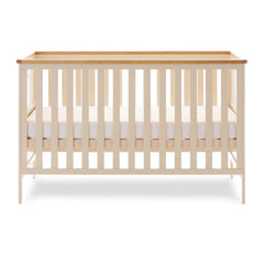 Obaby Evie Cot Bed (140x70cm) Cashmere - shown with the mattress base at its middle level