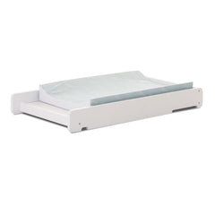 Obaby Evie Cot Top Changer - White - shown with a changing mat (mat not included)