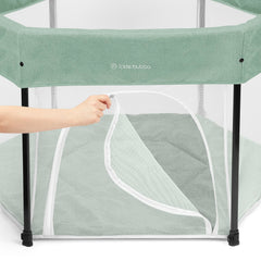 Ickle Bubba Fiesta Pop-Up Playpen - Sage Green - zipped door