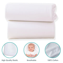 Clair De Lune Fitted Cot Bed Sheets (Pack of 2) - White - showing some features