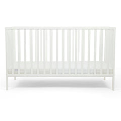 Ickle Bubba Hartley Classic Cot - White - side view, lowest level