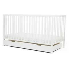 Ickle Bubba Hartley Classic Cot with Under Drawer - White - front view