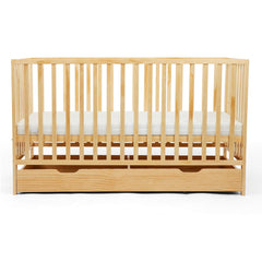 Ickle Bubba Hartley Classic Cot with Under Drawer - Pine - side view, middle level