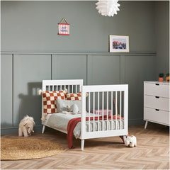 Obaby MAYA Cot Bed (Nordic White) - lifestyle image junior bed