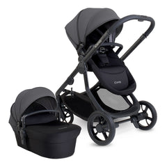 iCandy Orange 4 Combo Bundle - Fossil - showing the carrycot and parent-facing pushchair