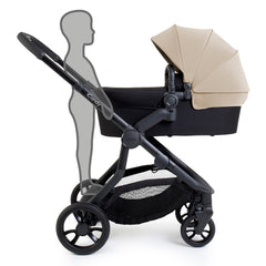 iCandy Orange 4 Combo Bundle - Latte - showing the pram with the integrated ride-on board